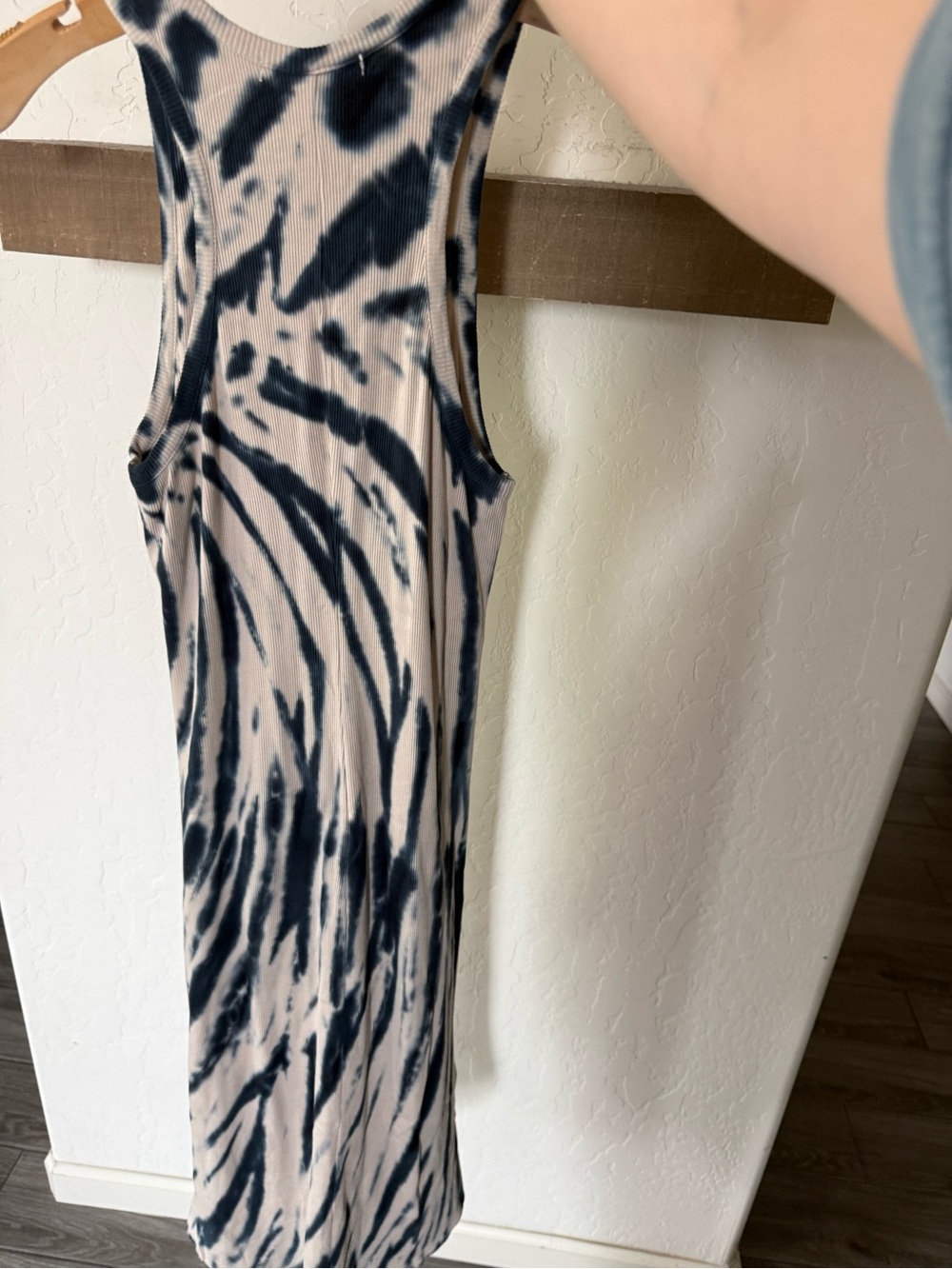 Young Fabulous & Broke|Black & Cream Tie-Dye Ribbed Midi Maxi Dress•Boho Beachy - Picture 7 of 12